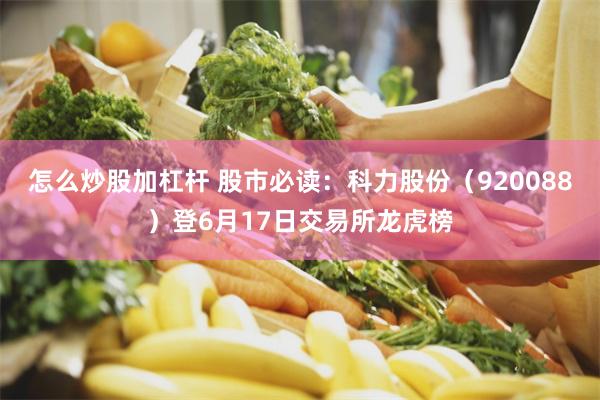 怎么炒股加杠杆 股市必读：科力股份（920088）登6月17日交易所龙虎榜