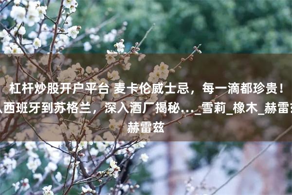 杠杆炒股开户平台 麦卡伦威士忌，每一滴都珍贵！从西班牙到苏格兰，深入酒厂揭秘…_雪莉_橡木_赫雷兹