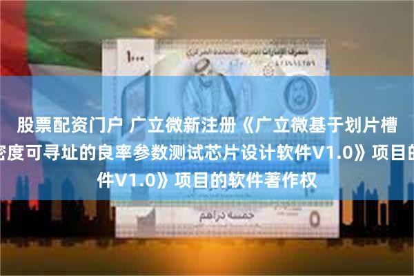 股票配资门户 广立微新注册《广立微基于划片槽可重配置高密度可寻址的良率参数测试芯片设计软件V1.0》项目的软件著作权